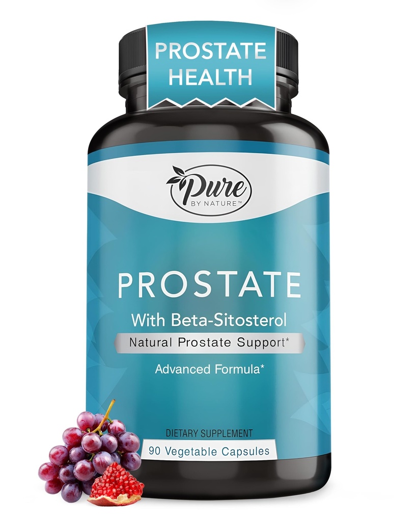 Pure by Nature Prostate Dodatek pro muže, Beta Sitosterol Prostate Zdravotní dodatek se zinem pro podporu močových cest, Snadné časté močení a zlepšený spánek, gluten- free, Non- GMO 90 Kapsle