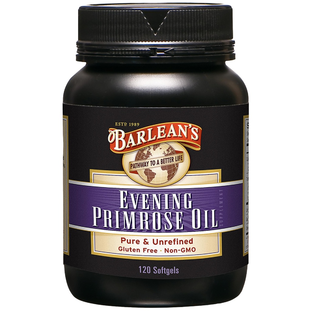 Barlean Večerní Primrose Oil Kapsle, GLA dodatek pro muže a ženy, Zdravá pleť, imunitní podpora a síla kostí 1300mg Softgels, 120 Počet