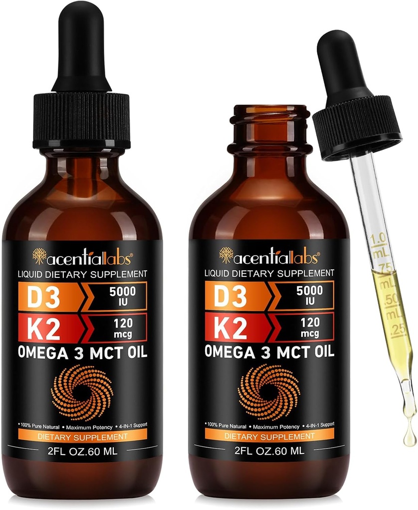 Tekutý vitamin D3 K2, Vitamin D Kapky, Vitamin D3 K2, Tekutý vitamin D, Vitamin D Tekutý, Organický vitamin D, D3 K2 Vitamin dodatek, Vitamin D3 a K2, D3 K2 Vitamin dodatek (2pack)