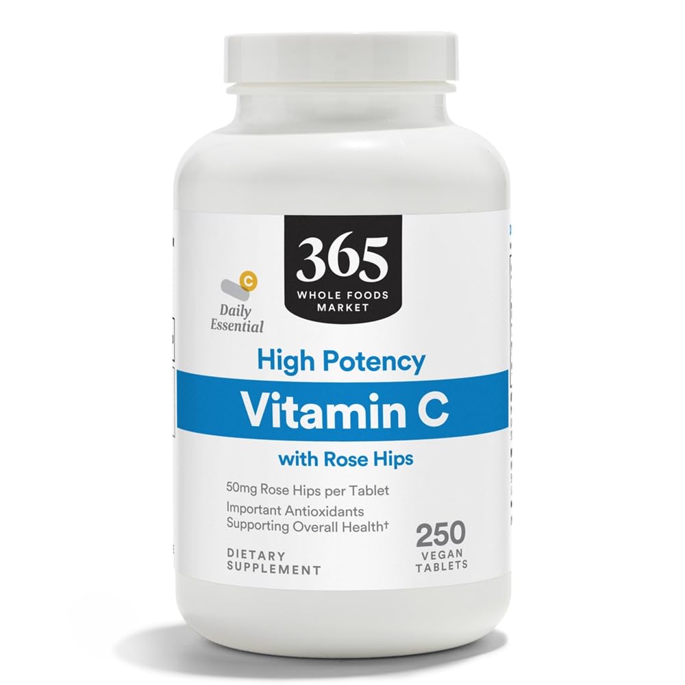 365 by Whole Foods Market, High Potency Vitamin C with Rose Hips, Vegan, 250 Tablet