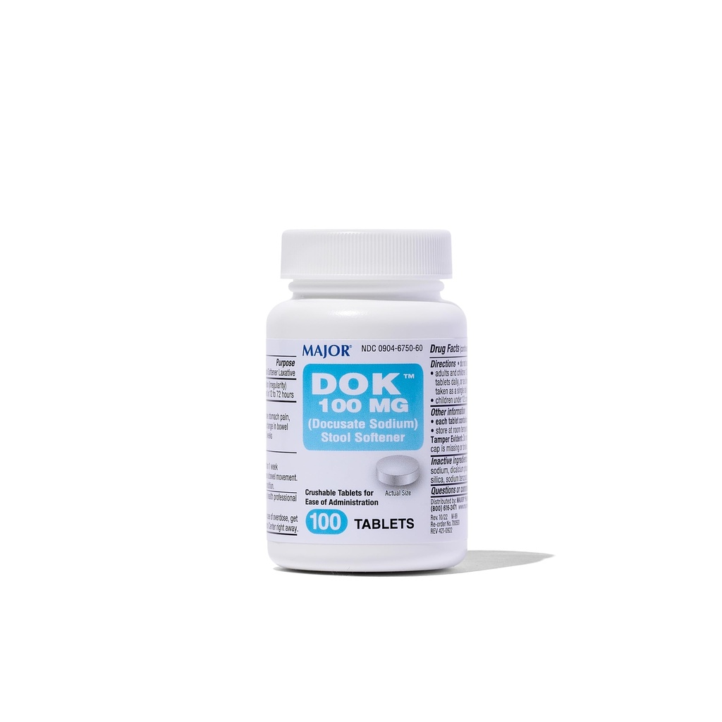 Hlavní dokusát Sodná sůl 100 mg - Stolní Softener tablety pro úlevu od zácpy - Pomáhá zastavit zácpu - Stolní Softeners pro ženy, muže a děti ve věku 12 + - 100 tablet