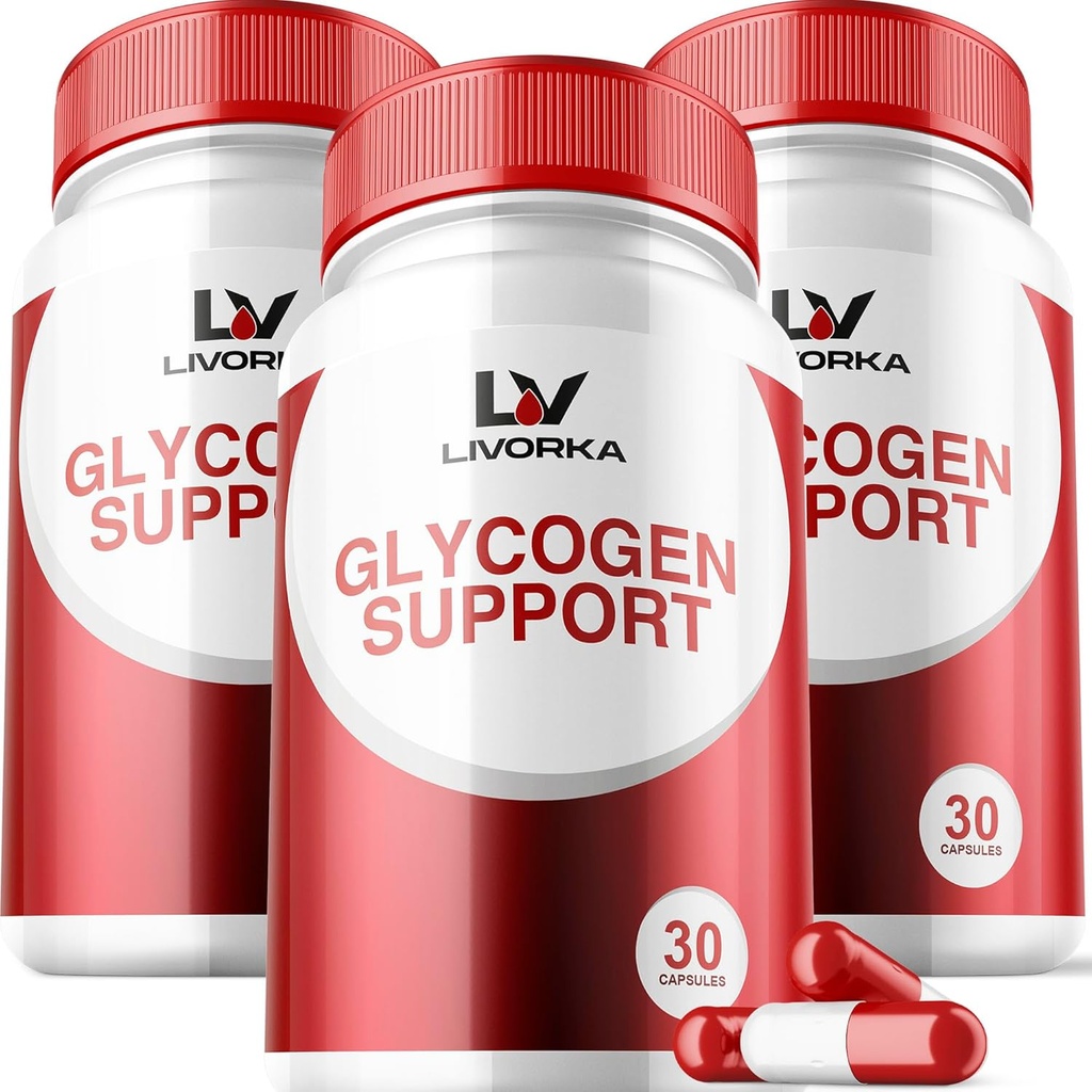3 Balení - Glycogen Support, Glycogen Control Advanced Formule, Glycogen Kapsle, Glycogen Fix s účinnými složkami, 30 Kapsle per Lahvička na 90 dní