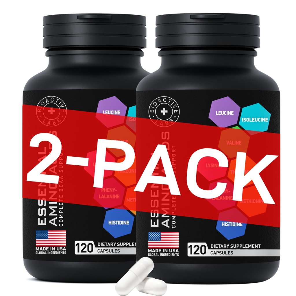 Základní aminokyseliny komplex pro muže a ženy - Advanced Workout Power & Recovery Formule - Vegan BCAA Amino Acid dodatek se všemi 9 řetězec Essential Aminos - 240 Keto Friendly EAA BCAA pilulky