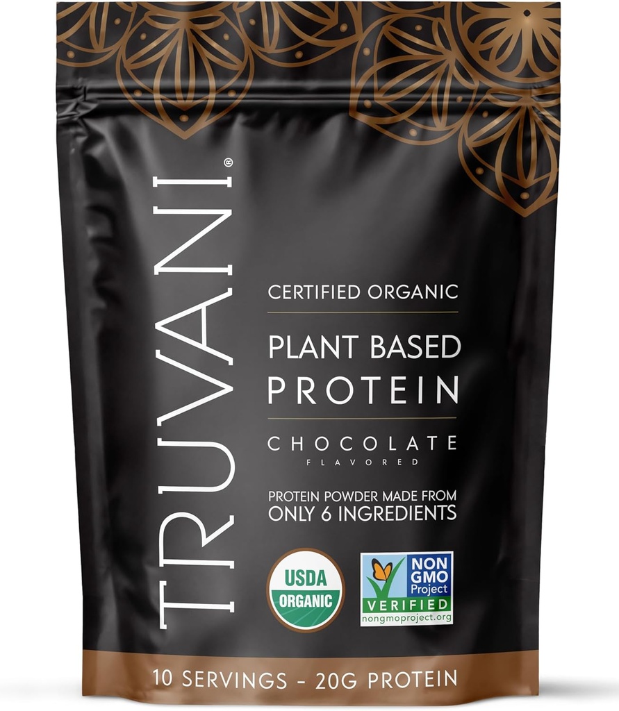 Truvani Vegan Pea Protein Powder 124; Čokoláda 124; 20g Organic Plant Based Protein 124; 10 Služeb 124; Keto Duben 124; Gluten & Dairy Free Dutch 124; Low Carb Due 124; No Add Sugar