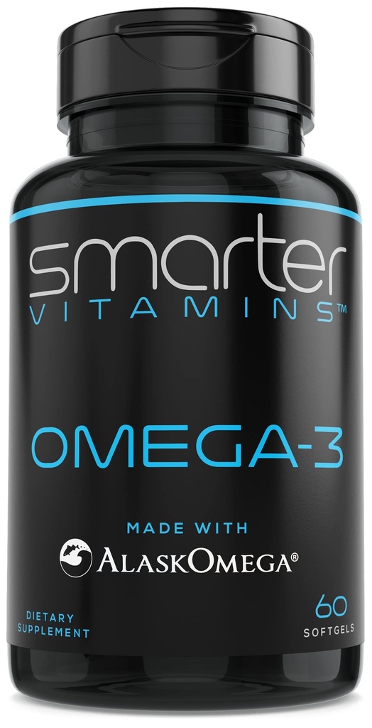 SmarterVitamins Omega 3 Fish Oil, Jahodová lahůdka, Bezedná, Chutné, 2000mg, DHA EPA Triple Strength, Made with AlaskOmega ®