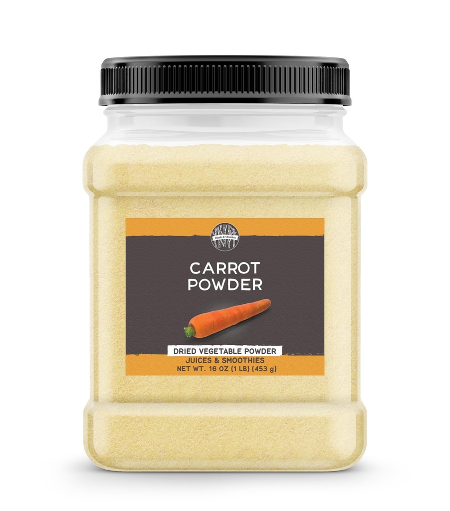 Birch & Meadow Carrot Powder, 1 LB, Smoothies & Juices, Zeleninový prášek, Beta karoten