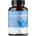 Čisté mikronutrienty vitamin D3 K2 dodatek 124; MK7 100mcg, D3 5000 iu, vápník + bioperin 124; Muscle & Bone Health, Heart, Imunity & Energy Supplement 124; Vegan 124; 60 Kapsle