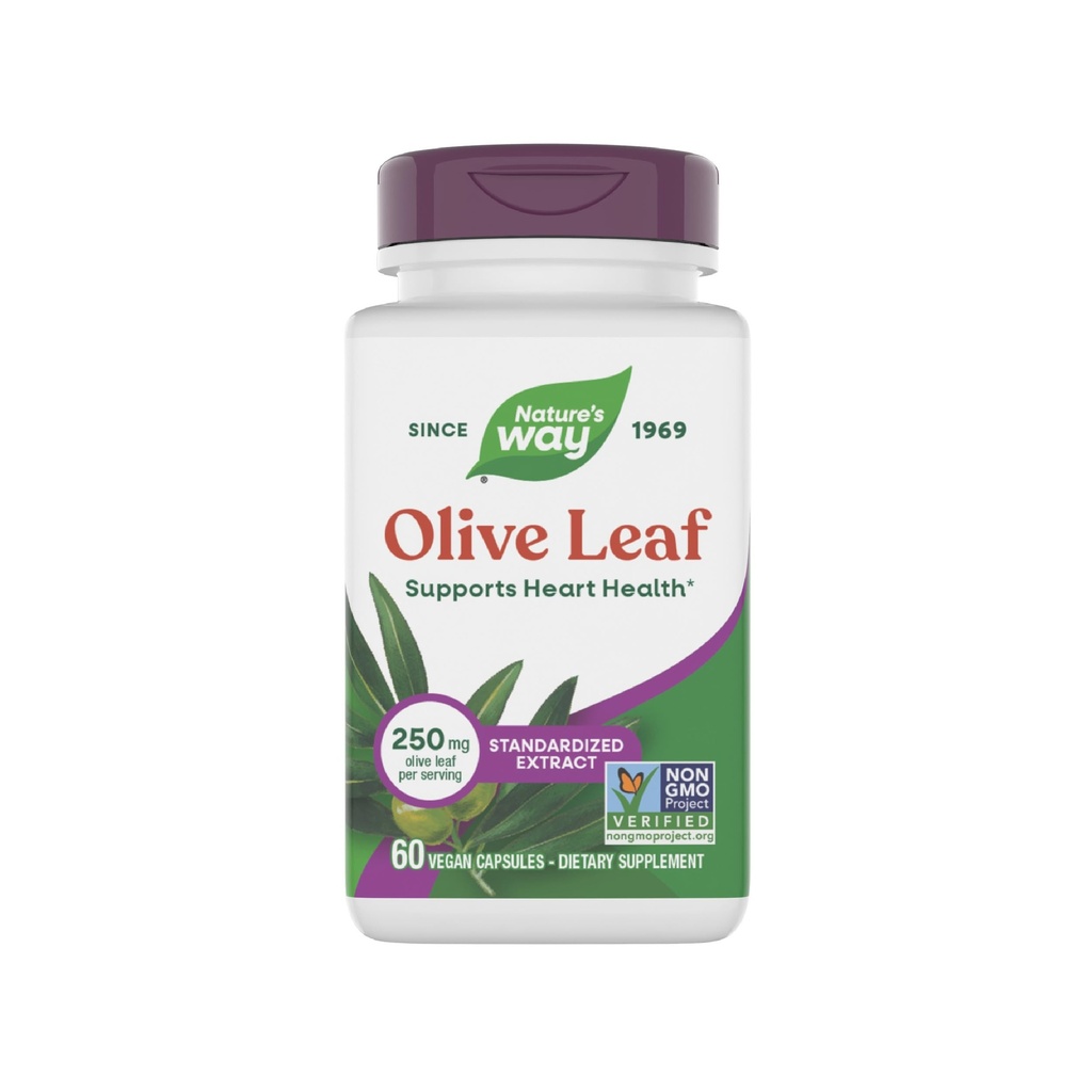 Příroda je Way Olive Leaf Premium Extract Dodatek, Podporuje Heart Health *, 250 mg Per Serving, Gluten Free, Vegan, 60 Kapsle (Balení květen Vary)
