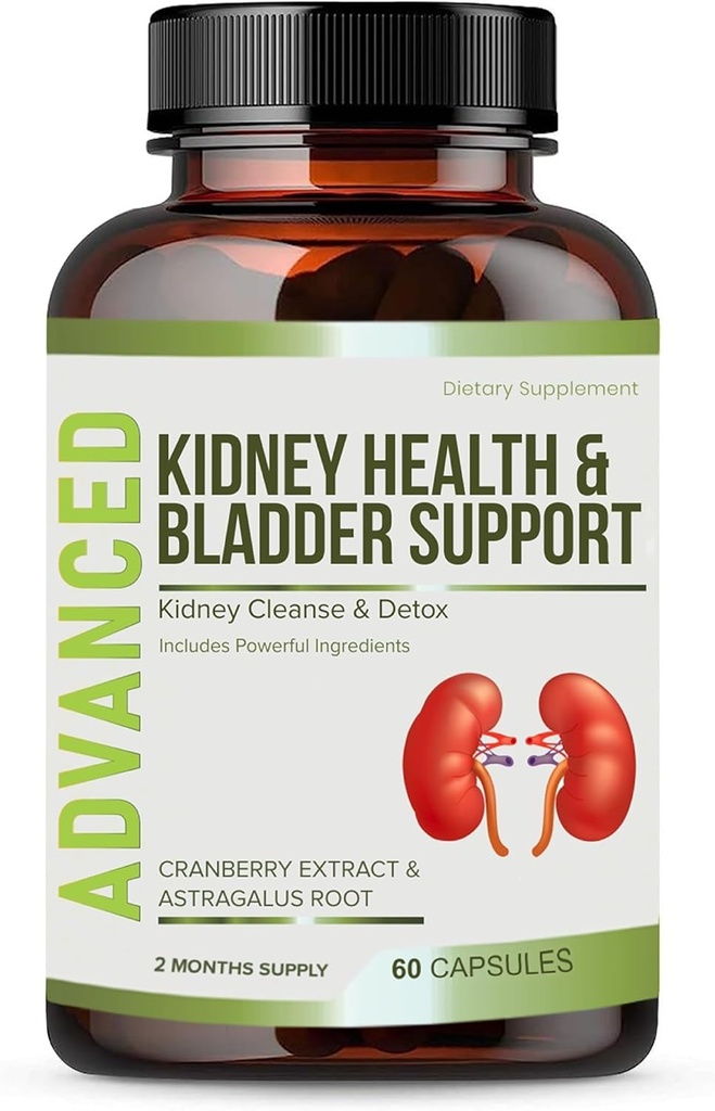 Ledviny Cleanse Detox & Opravy a Podpora močových měchýřů - Ledviny Supplement pro obnovu ledvin s Chanca Piedra, Cranberry, Juniper Berries pro ledviny Detox a močů.60 denní zásobování