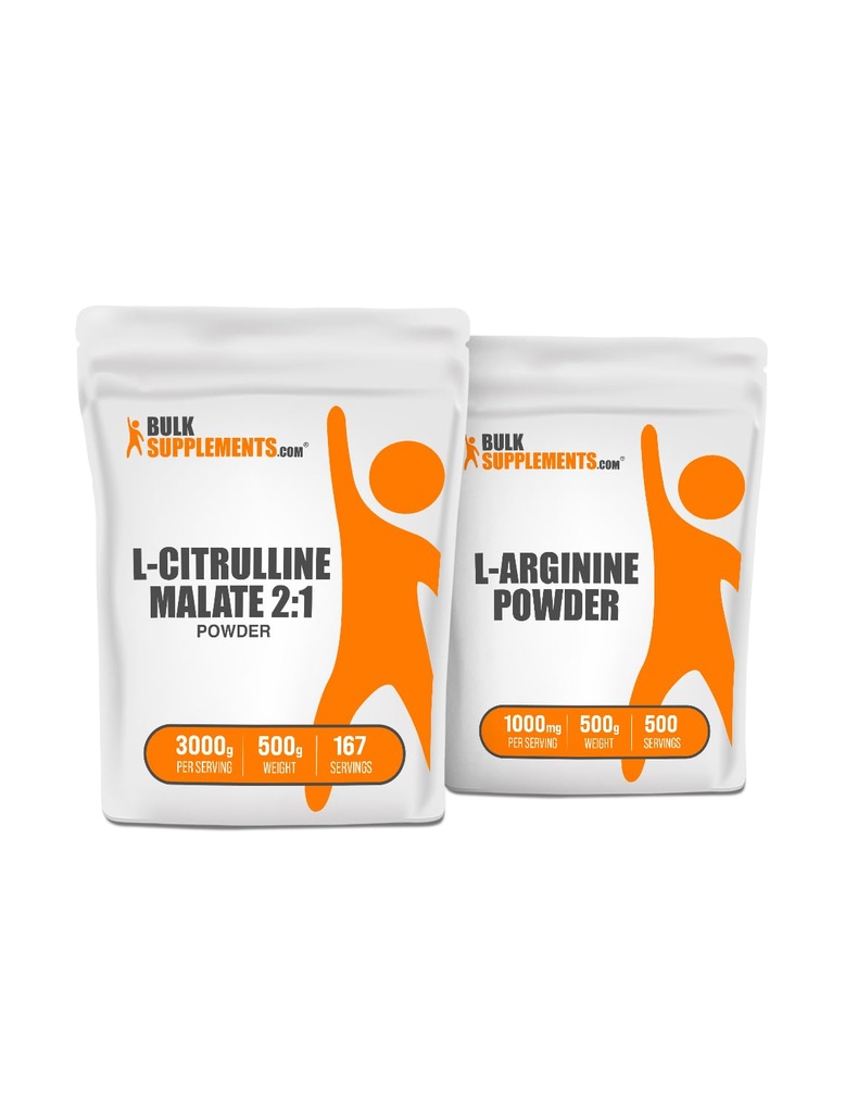 BulkSupplements Citrulline Malate 2: 1 500g + L- Arginin 500g Bundle