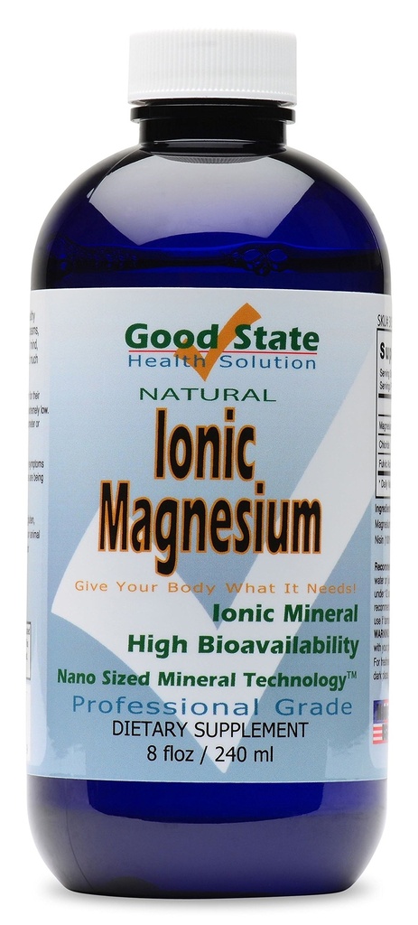 Good State Ionion Magnesium 8 oz - Natural - Nano Sized Mineral Technology - Professional Grade - Podporuje zdravé chemické a enzymové reakce - 96 Služeb (8.1 fl oz)