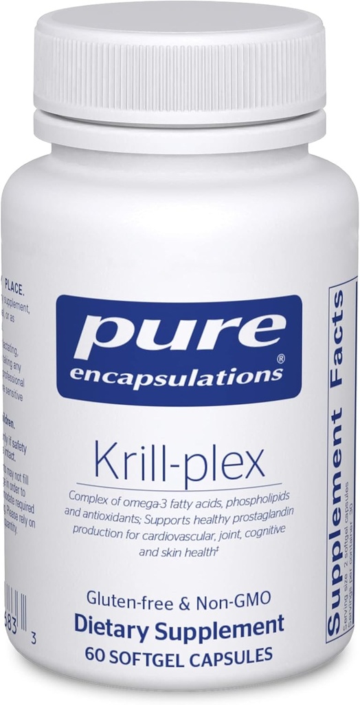 Čisté Enkapsulations Krill- Plex CARL 124; Podporuje menstruační komfort, srdce zdraví, společná podpora, kognitivní funkce a zdraví kůže CARL 124; 60 Softgel Kapsle