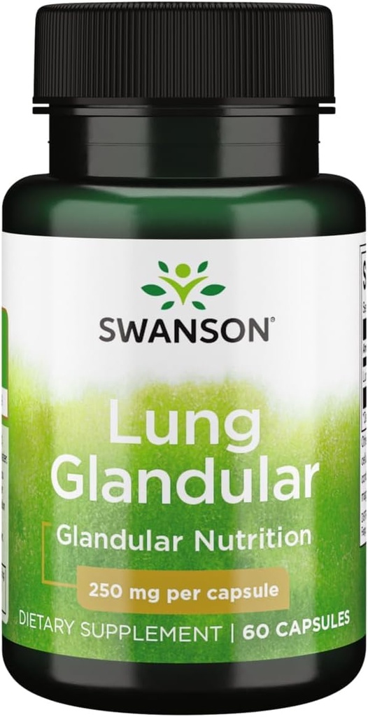 Swanson Raw Lung Glandular 250 miligramů 60 Kapsle