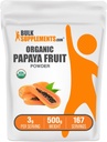 BulkSupplements.com Organic Papaya Fruit Powder - Powers Powder, Sourced from Carica Papaya Fruit - Gluten Free, 3g per Serving, 500g (1,1 lbs) (Balení po 1)