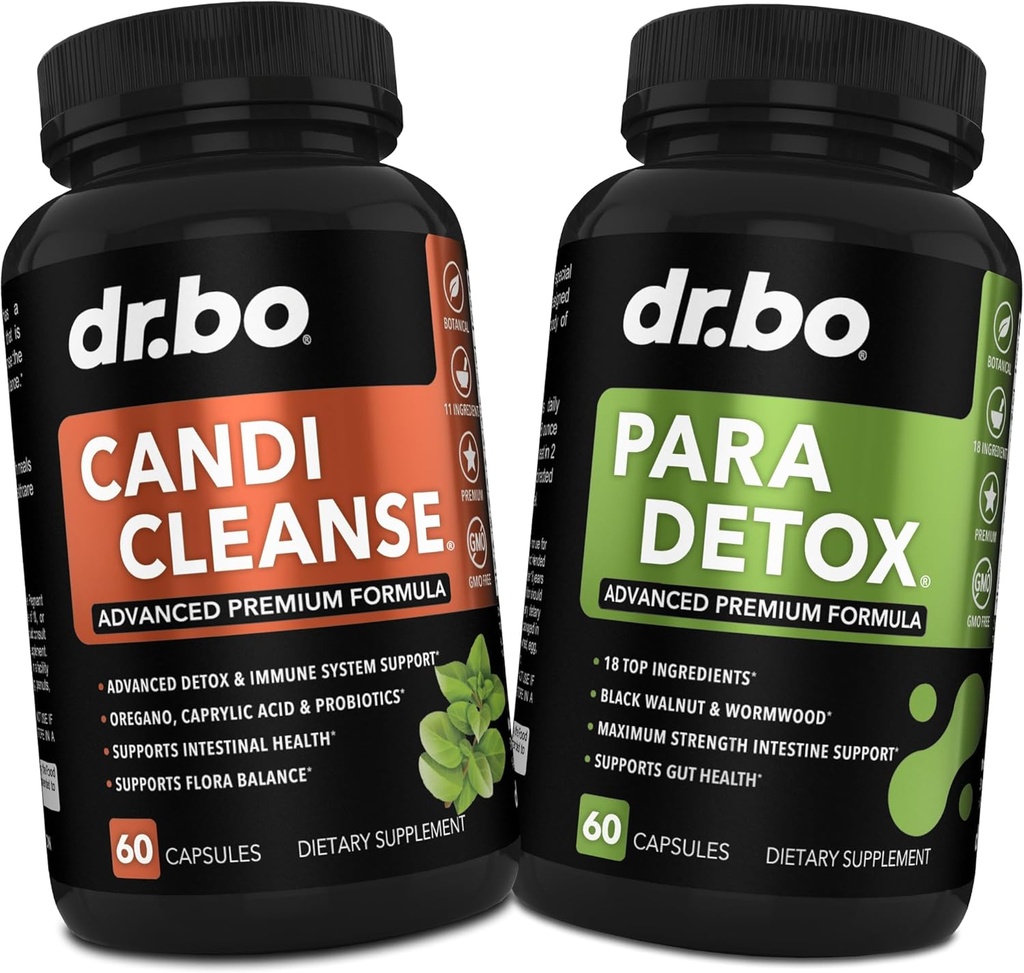Candi Cleanse & Intestine Detox Supplement Pills - Extra síla Probiotic Cleanser s Intestinal Flora Gut Support - Přírodní Oral Bylinné Oregano, Capyl Acid, Wormwood & Black Walnut