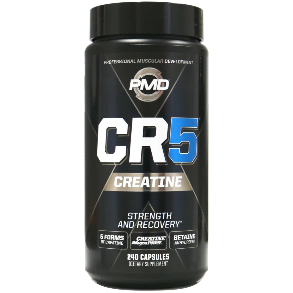 PMD Sports CR5 Profesionální creatin complex - lepší zotavení, snížení bolestivosti, Lean Muscle Mass Gainer - Power 5 Creatin Blend pro sílu, Vytrvalost, a zotavení (240 Creatin Kapsle)