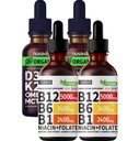 NUSAVA Vitamin B12 Kapky tekuté a bez příchutí D3 K2 Bundle - Potenciální tekuté vitamíny pro srdce, společné, energie, a imunitní podpora - Non- GMO, gluten- zdarma, 2pk Každý
