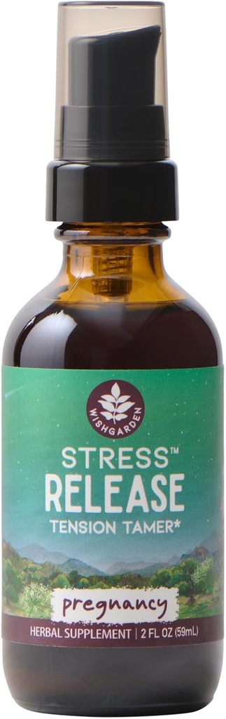 WishGarden Byliny Stress Release for Těhotenství - Přírodní Bylinný stres Relief Dodatek s Lemon Balm & Heřmánek, Adrenal Podpora těhotenství a Postpartum Promotes Relaxation a klid, 2oz