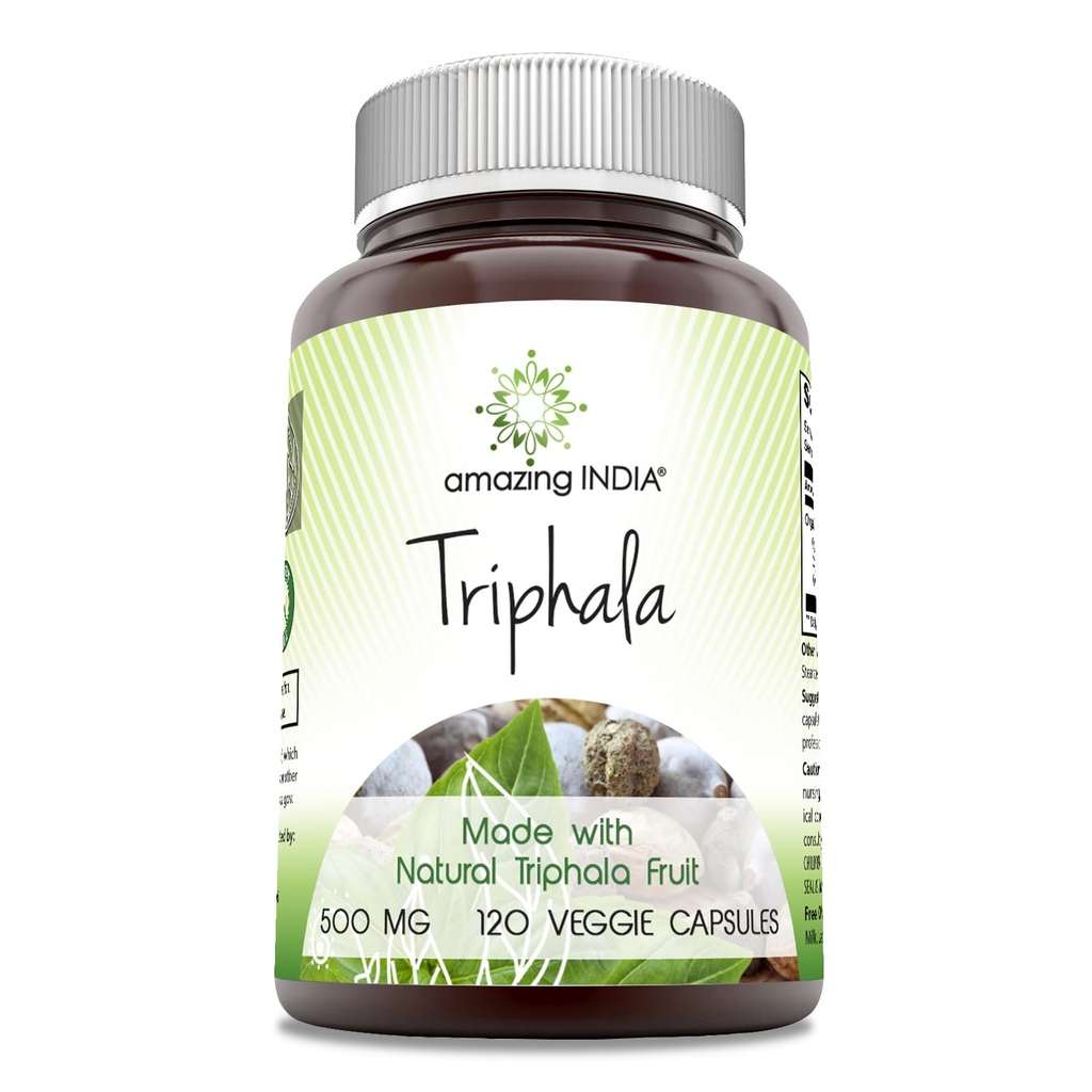 Amazing Indie přírodní Triphala dodatek 124; 500 Mg na servírování 124; 120 Veggie kapsle 124; Non- GMO 124; gluten- Free 124; Made in USA