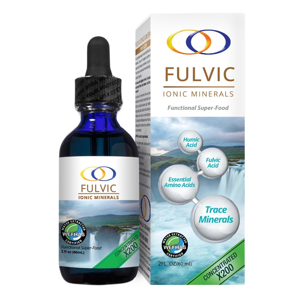 Optimálně organické vody extrahované Fulvic iontové minerály X200 - Patentovaná bioaktivní kyselina Fulvic, kyselina vlhká, stopové minerály, elektrolyty a esenciální aminokyseliny - 5 + měsíční dodávka