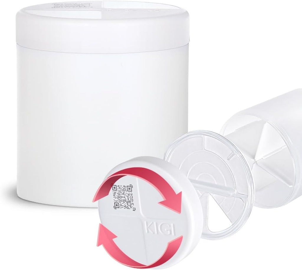 Extra velký doplněk Pořadatel se 4 Compartments Easy Open Pill Dispenser Měsíční medicína Vitamíny Pořadatelé Storage Pill Lahve, bílá