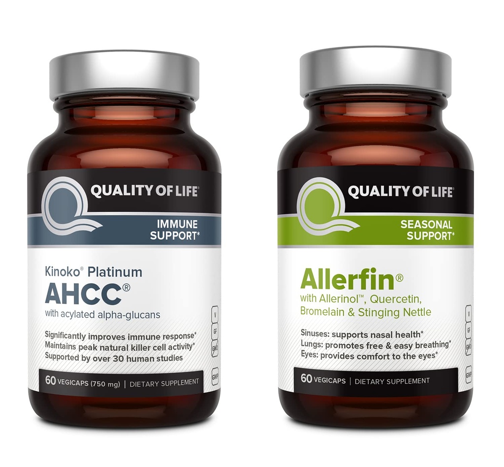 Kvalita života Imunitní Zdravotní Bundle - Představení Kinoko Platinum AHCC 750mg a Allerfin