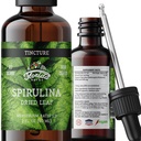 Spirulina tinktura, Organic Spirulina Extract (Arthrospira Platensis) Bylinný doplněk, Non- GMO in Cold- Pressed Organic Zeleninové Glycerin, 700 mg, 2 oz (60 ml)