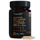 Quercetin zink Vitamin C Vitamin D Bromelain Elderberry - Lung Imunitate Supplement Dospělí s Artemisinin, Moss moře, Echinacea, Alergie Relief 120 Počet