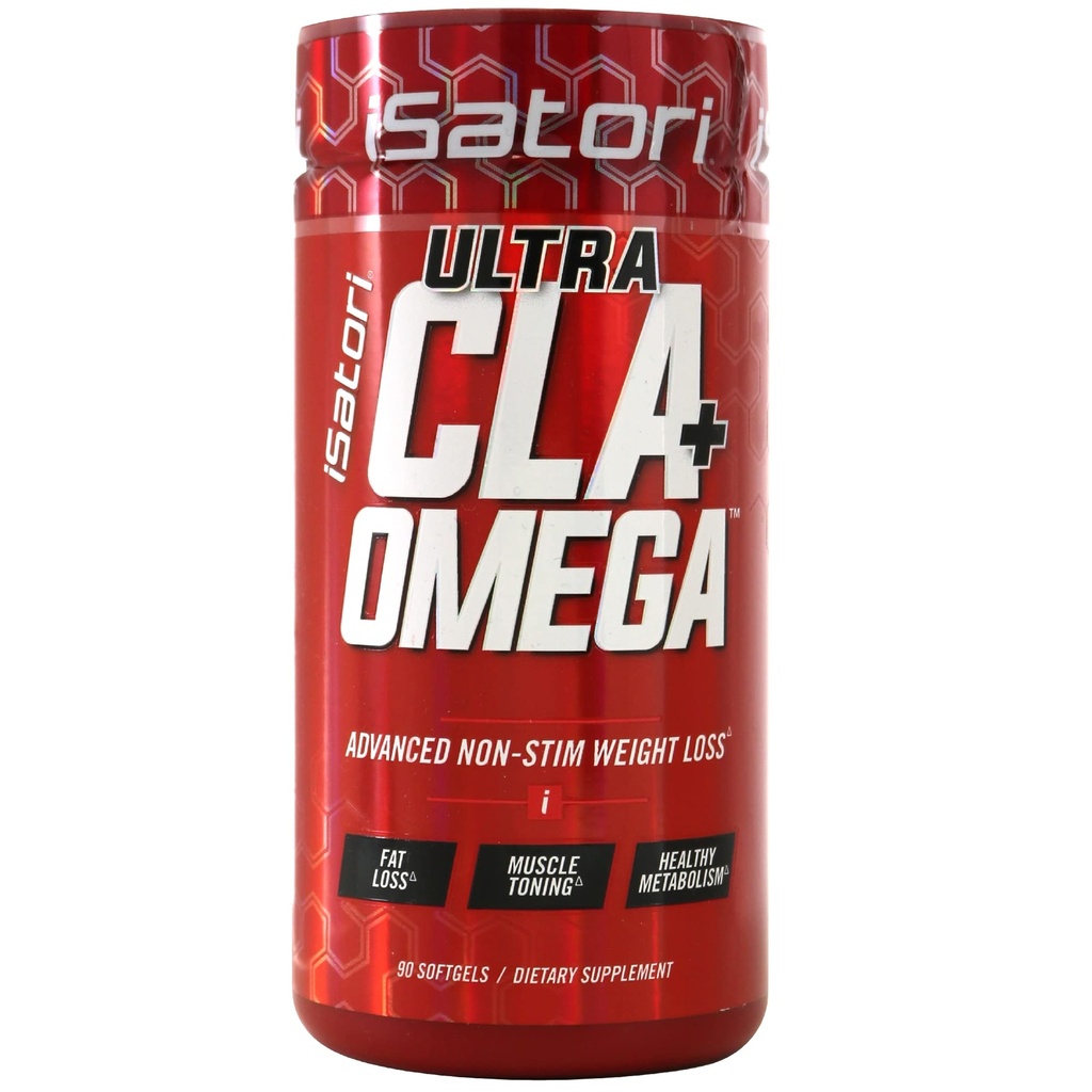 iSatori Ultra CLA Omega 3 6 9, Natural Weight Loss Fat Burner, Muscle Toner with Conjugated Linoleic Acid, Omega 3 Fish Oil & Safflow, Stimulant- Free, 90 Softgels