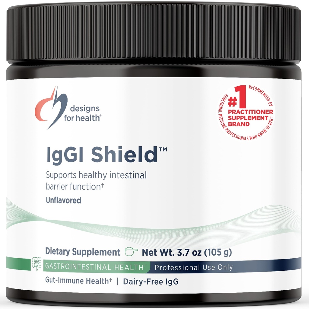 Designs for Health IgGI Shield Powder - Dairy- Free Imunoglobulin IgG Supplement, SBI with N-Acetyl-Glucosamine - Podporuje zdravé funkce střevní bariéry (3.7oz / 30 Servings)