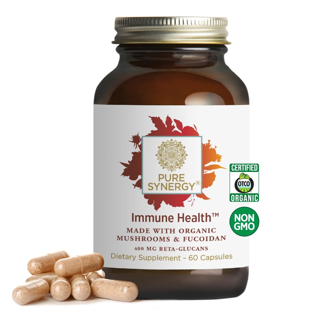 PURE SYNERGY Imunitní zdraví 124; Imunitní podpora Houbový dodatek 124; Astragalus a Beta- Glukan extracts s organické funkční houby extracts 124; pro Year- Round Support (60 Kapsle)