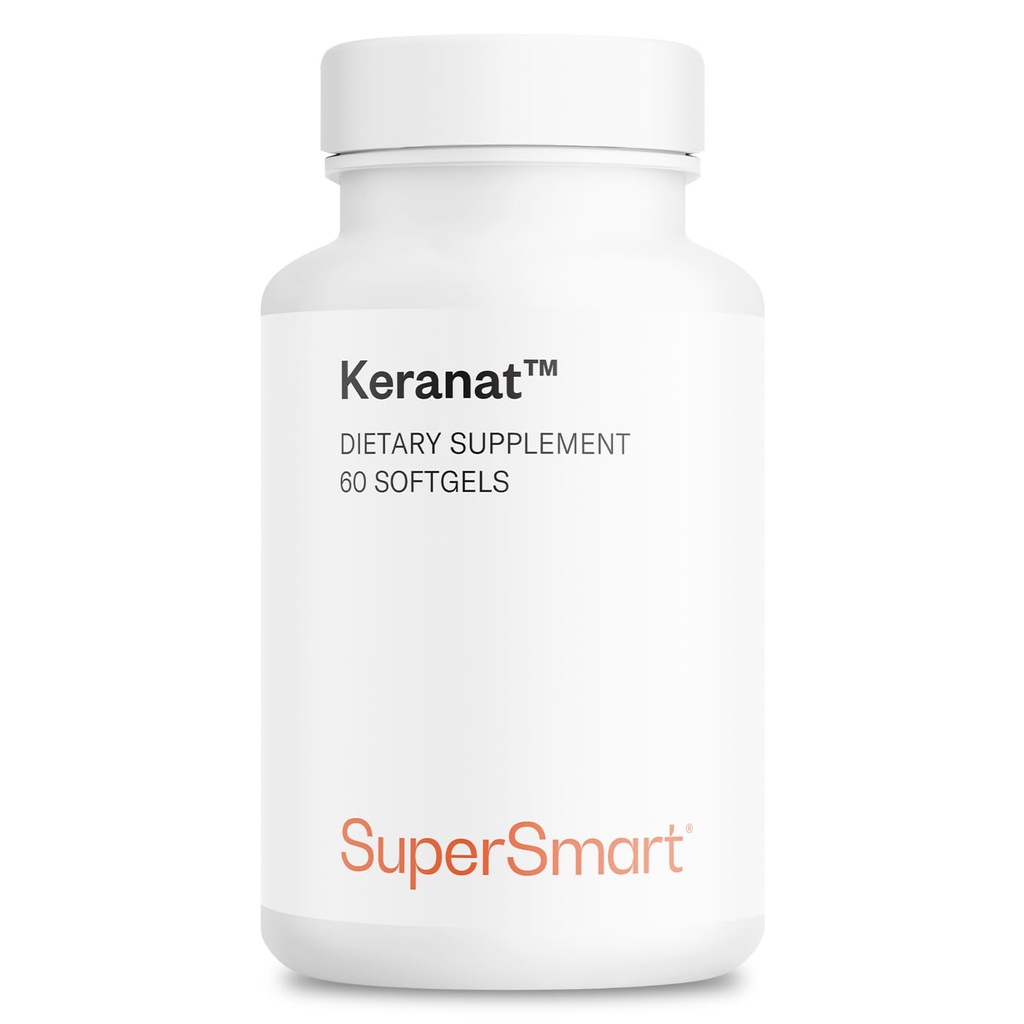 Supersmart - Keranat (Advanced Formule with Biotin) - Příplatek vlasů pro objem & růst - Vlasové ztráty Vitamíny 124; Non- GMO & gluten zdarma - 60 Softgels