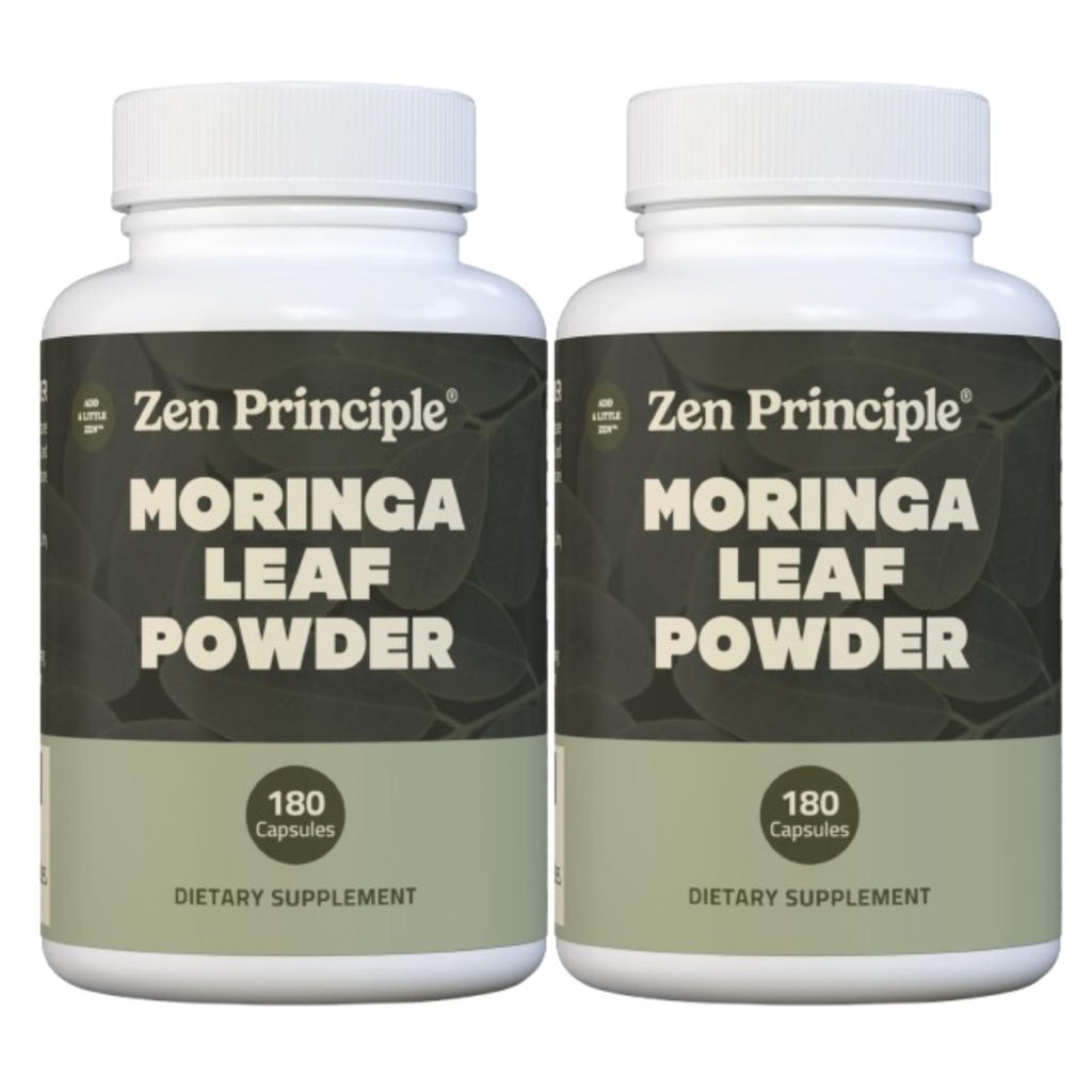 Zen Principle Organic Moringa Oleifera. Ultrapremium. Poskytuje All Natural Energy Boost a Multi- Vitamin. A Raw Superfood, Vegan, No GMO a gluten Free. 360 Kapsle.