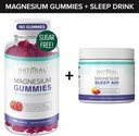 Sugar- Free Magnesium Gummies (180 Gummies) a Magnesium Night Time Powder with Magnesium Citrát, Melatonin, L- Theanine a GABA - Vegan, Gelatin- Free, Gluten- Free, Non- GMO