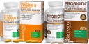 Bronson Probiotic 50 miliard CFU + Prebiotic s Apple Polyfenoly & Ananasový ovocný extrakt + vitamín B Komplexní trvalé uvolnění