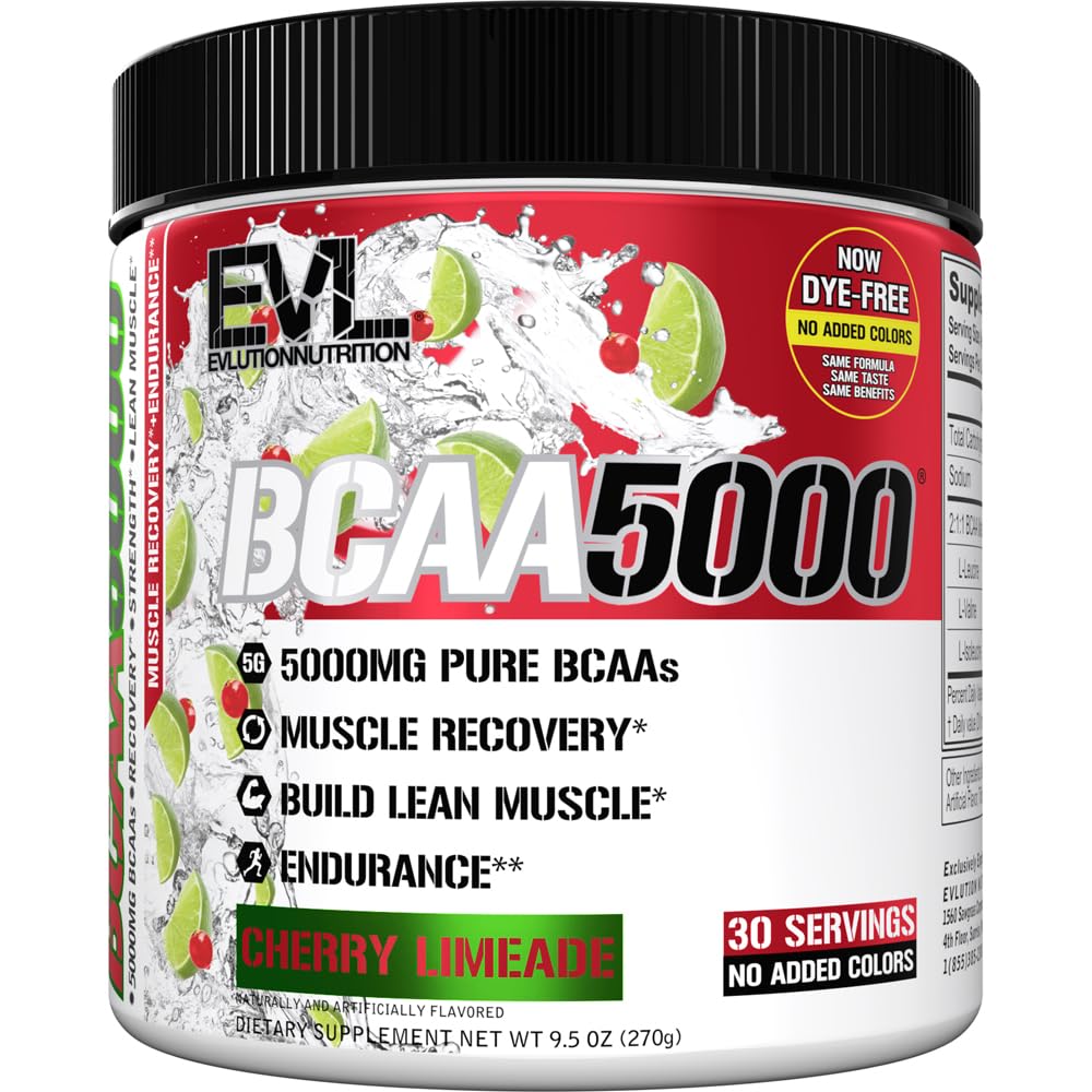Eluce EVL BCAA aminokyseliny Powder - BCAA Powder Post Workout Recovery Drink and Stim Free Pre Workout Energy - 5g Branched Chain Amino Acids Supplement for Men - Cherry Limeade