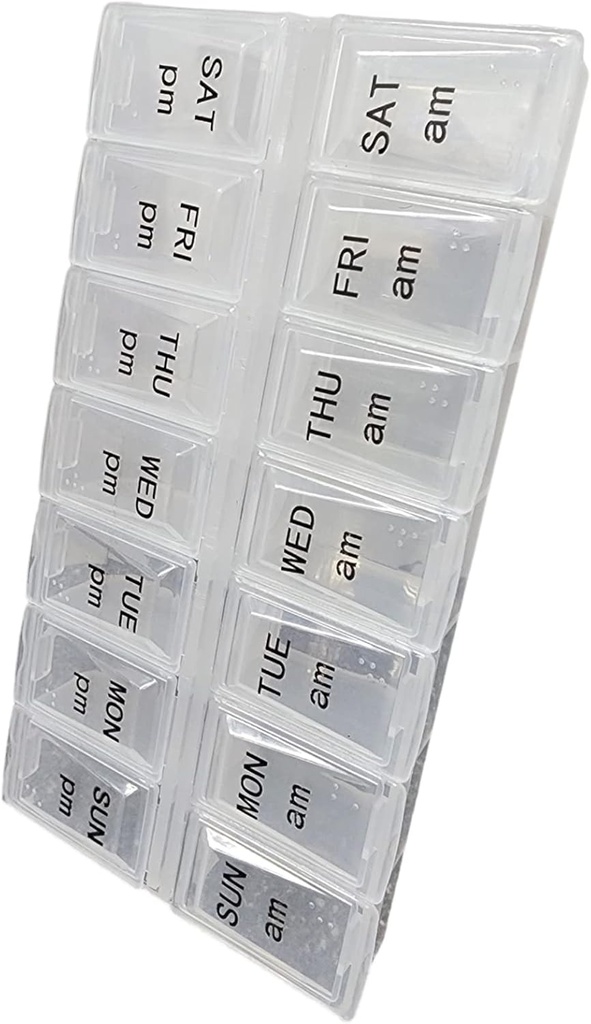 Dvakrát denně Pořadatel pilulek, Týdenní a noční Pill Kontejner, Den a noc Medikace nebo Vitamin pro ranní nebo noční PM Separace (1)