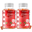 Vitamatický cukr bez vitaminu A 25000 IU gumičky (Retinyl Palmitát) - přírodní jahodové luštěniny - 120 Pektin na bázi gumiček (2 lahve)