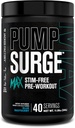 Jacked Factory Pumprise Max Stim zdarma Pre Workout - Vysoký výkon kofein zdarma Pre Workout s L- Citrulline, N03-T Arginine Nitrate & Glutathione - 40 Servings, Blue Raspberry