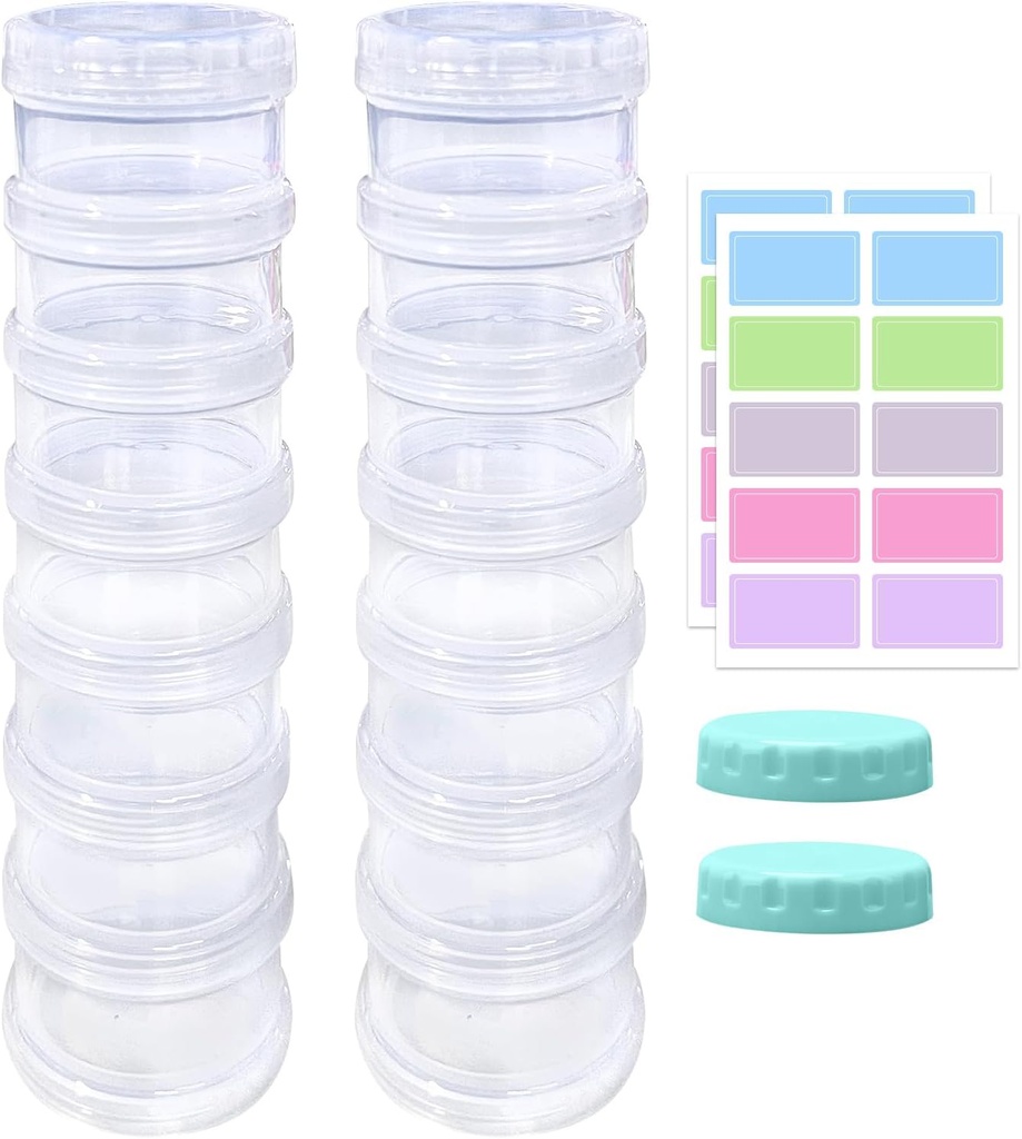 2 Pack 7 den Pořadatel pilulek Pouzdro Stackable Týdenní doplňky Vitamíny Pilulky Držák Dipenser velký Překladatel Clear s Extra Lid