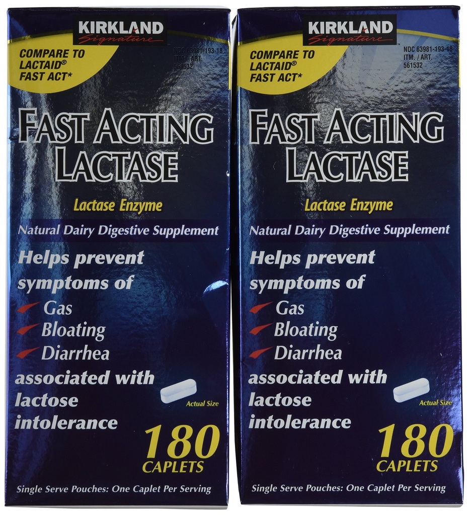 Kirkland signature Fast acting laktase, (2 balení), 360 Ct Caplet