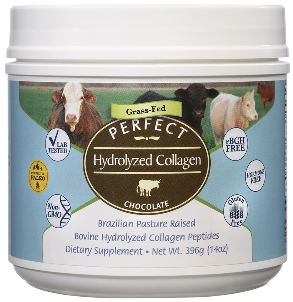 Perfektní doplňky - Perfektní hydrolyzovaná kolagenová čokoláda - 396 gramů - Bovinní hydrolyzované kolagenové peptidy - Pesticid & Hormon Free - Brazilské těstoviny