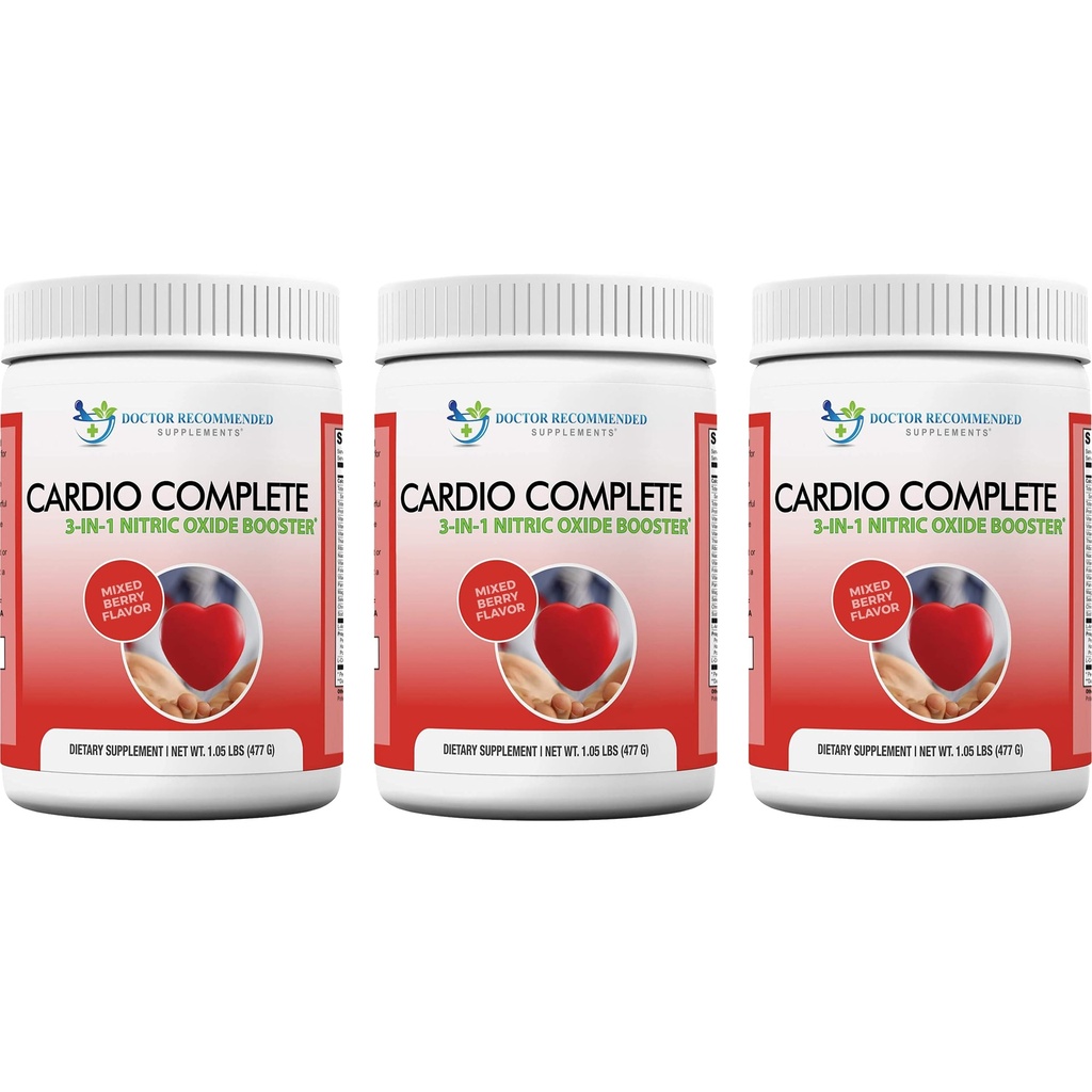 Cardio Complete - Heart Health Support Powder Supplement - 3-in-1 Nitric Oxide Booster s 5000 L- Arginin, 1,000mg L- Citruline, a Hawthorn Berry