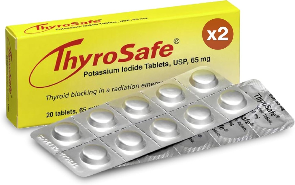 65mg tablety s iodidem draselným (40 balení) - chrání Vaše štítné žlázy před expozicí nukleární radiace