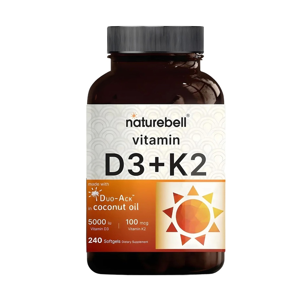 NatureBell Vitamin D3 5 000 IU + K2 100 mcg, 240 Softgels Př