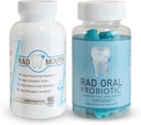 Rad Oral Probiotika pro zuby a dásně S Rad ústa pro citlivost na zuby - Zubař vyvinutý Zubní Probiotika S Lactobacillus Reuteri a Multivitamin pro posílení sliznice, zuby a čelist kosti
