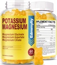 Draslík Magnesium dodatek Gummie pro dospělé vysoká absorpce Draslík Glukonát 99mg Magnesium Citrát 250mg s vitaminem B6 B12 Podporuje mood, Energie, Svalová relaxace, zdraví kostí, bez cukru