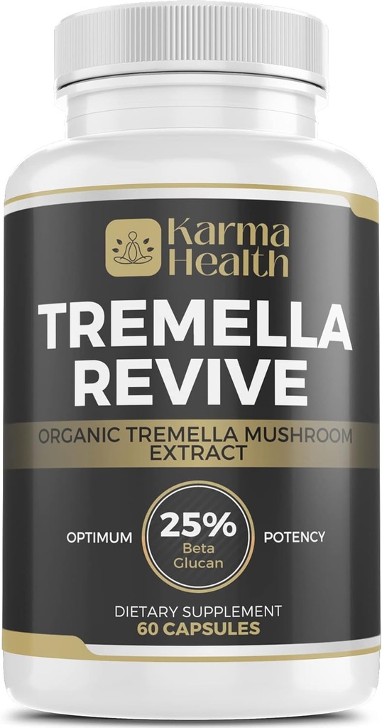 Tremella Houba Powder Kapsle - Kompresovaný bílý sníh Houba Houba Supplement - 25% Beta Glucan obsah, Vegan & GMO zdarma. Snow Fungus Organic Dodatek
