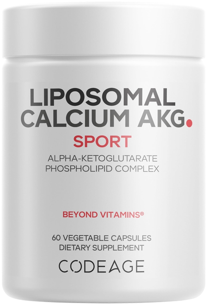 Přídavek vápníku AKG - Alfa- ketoglutarát - 2- měsíční zásoba - Lipozomální dodávka - 1 kapsle Per Serving - Non- GMO, bezlepkové - 60 Kapsle