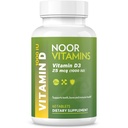 Noor Vitamíny Halol Vitamin D, Halol Vitamin D3, 1000 IU Tablety, Podporuje kostní, imunitní a srdeční zdraví, Non- GMO, Gluten Free & Halal (60 Počet)